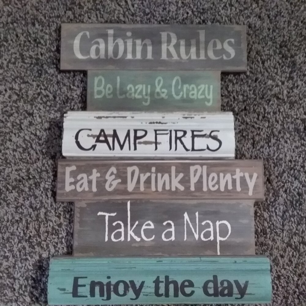 Cabin rules sign